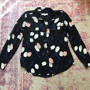 Loft button down - tulip print